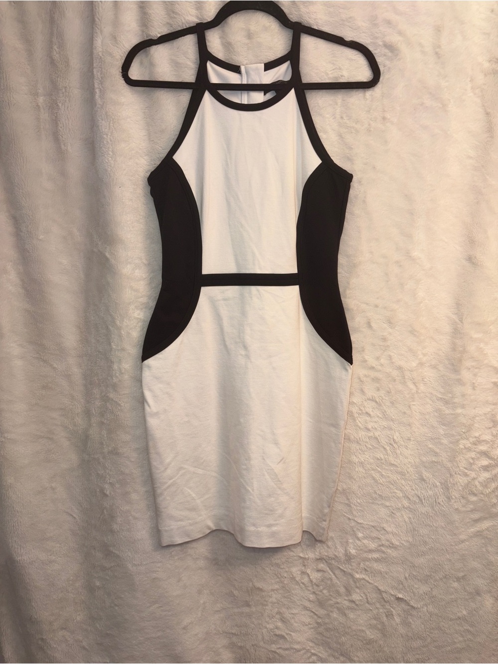 Banana Republic Black and White Halter Sheath Mini Dress